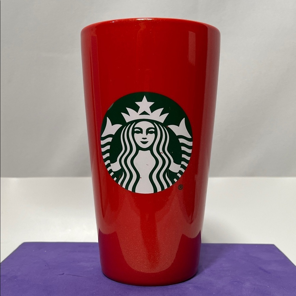 Starbucks 12 oz Limited Edition Siren Glitter Red Hot Beverage Ceramic Tumbler